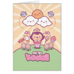 Oh tan tarjeta de felicitación de Kawaii