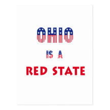 Ohio es un estado rojo tarjetas postales