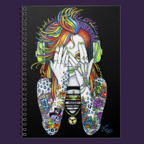 Ojeada de Synthea Psytrance un cuaderno del tatuaj cuadernos