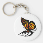 Ojo blanco de la mariposa llavero personalizado