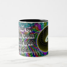 Ojo de la taza de café del buñuelo