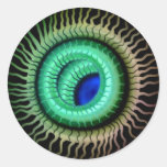 Ojo salvaje - alumno azul, iris verde etiqueta
