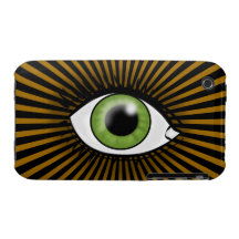 Ojo verde solar iPhone 3 Case-Mate cárcasas