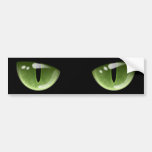 Ojos de gato verdes de Halloween Etiqueta De Parachoque