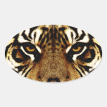 Ojos de un tigre calcomanía de oval