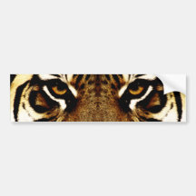Ojos de un tigre etiqueta de parachoque