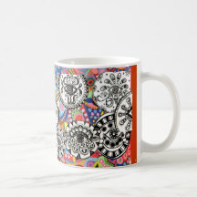Ojos enrrollados tazas de café
