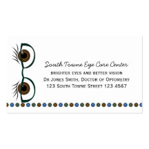 Ojos y vidrios de Brown Tarjeta De Visita