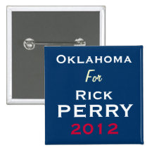 OKLAHOMA para el botón de la campaña de Rick Perry Pins