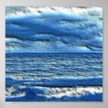 Olas oceánicas dimensionales poster