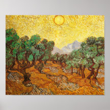 Olivos cielo amarillo y Sun (F710) de Van Gogh Posters
