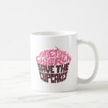 Olvide a los niños - rosa+Chocolate oscuro Taza De Café