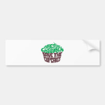 Olvide a los niños - verde+Chocolate oscuro Etiqueta De Parachoque