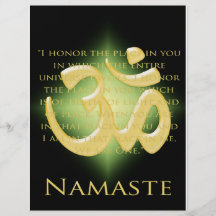OM en el negro y el oro - Namaste Tarjetón