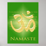 OM en el verde y el oro - Namaste Impresiones