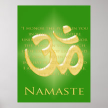 OM en el verde y el oro - Namaste Impresiones