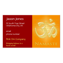 OM en los naranjas y el oro - Namaste Tarjeta De Visita