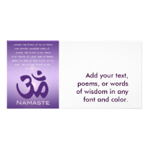 OM en púrpuras - Namaste Tarjetas Fotográficas