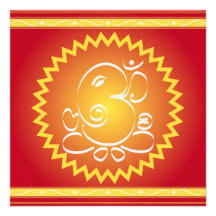 OM Ganesha con la estrella amarilla Invitaciones Personales