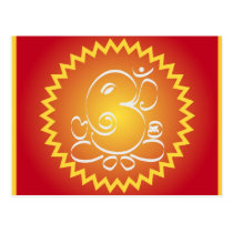 OM Ganesha con la estrella amarilla tarjetas postales