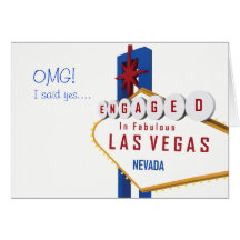 ¡OMG! Dije sí. Enganchado a la tarjeta de Las Vega