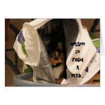 ¡OMG!! Soy tal empollón…  "gatito en notas de un s Tarjeta