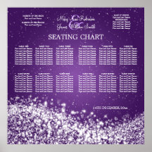 Onda chispeante Purpl del boda de la carta elegant Poster
