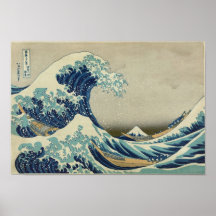 Onda de Kanagawa de Katsushika Hokusai Poster