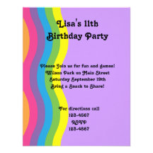 Onda del arco iris invitaciones personales 