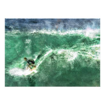 Onda grande que practica surf invitación