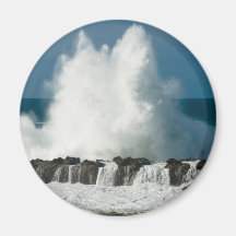 Onda que se estrella sobre la ensenada del tiburón imán de nevera