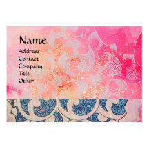 ONDAS, azul rosado brillante, vibrante Tarjeta De Negocio
