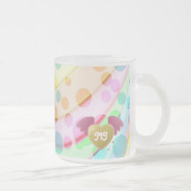 Ondas en colores pastel femeninas lindas de los cí taza de café