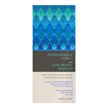 Ondas enrrolladas azules * invitación moderna del 