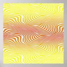 Ondas grandes naranja múltiple y amarillo del arte posters