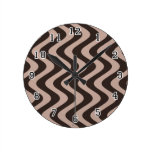 Ondas temblorosas (Brown/Brown) Relojes De Pared