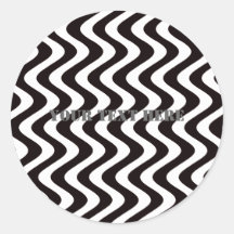 Ondas temblorosas (negro/blanco) etiqueta