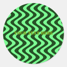 Ondas temblorosas (verde/verde) etiqueta