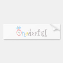 ONEderful (pastel 1) Etiqueta De Parachoque