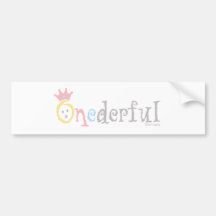 ONEderful (pastel 2) Etiqueta De Parachoque