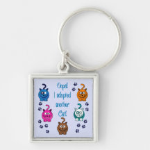 ¡Oops!  ¡Adopté otro gato! Llaveros Personalizados