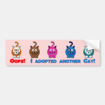 ¡Oops! ¡Adopté otro gato! Pegatina para el paracho Pegatina De Parachoque