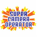 Operador estupendo de la cámara escultura fotografica