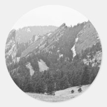 Opinión Boulder Colorado BW de Flatirons de tres g Pegatina