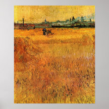 Opinión de Arles de los campos de trigo. Vincent v Poster
