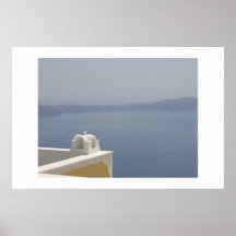 Opinión de la caldera en Santorini Posters