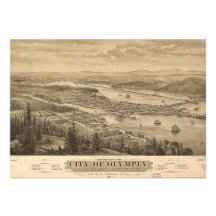 Opinión de Olympia, Washington (1879) de Birdseye Anuncios Personalizados
