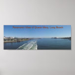 Opinión de Panaromic Queen Mary en Long Beach Poster