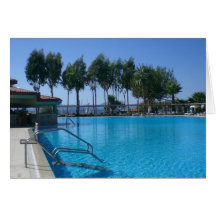 Opiniones de la playa y de la piscina tarjeton
