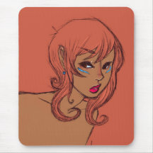 Orange Girl Mousepad